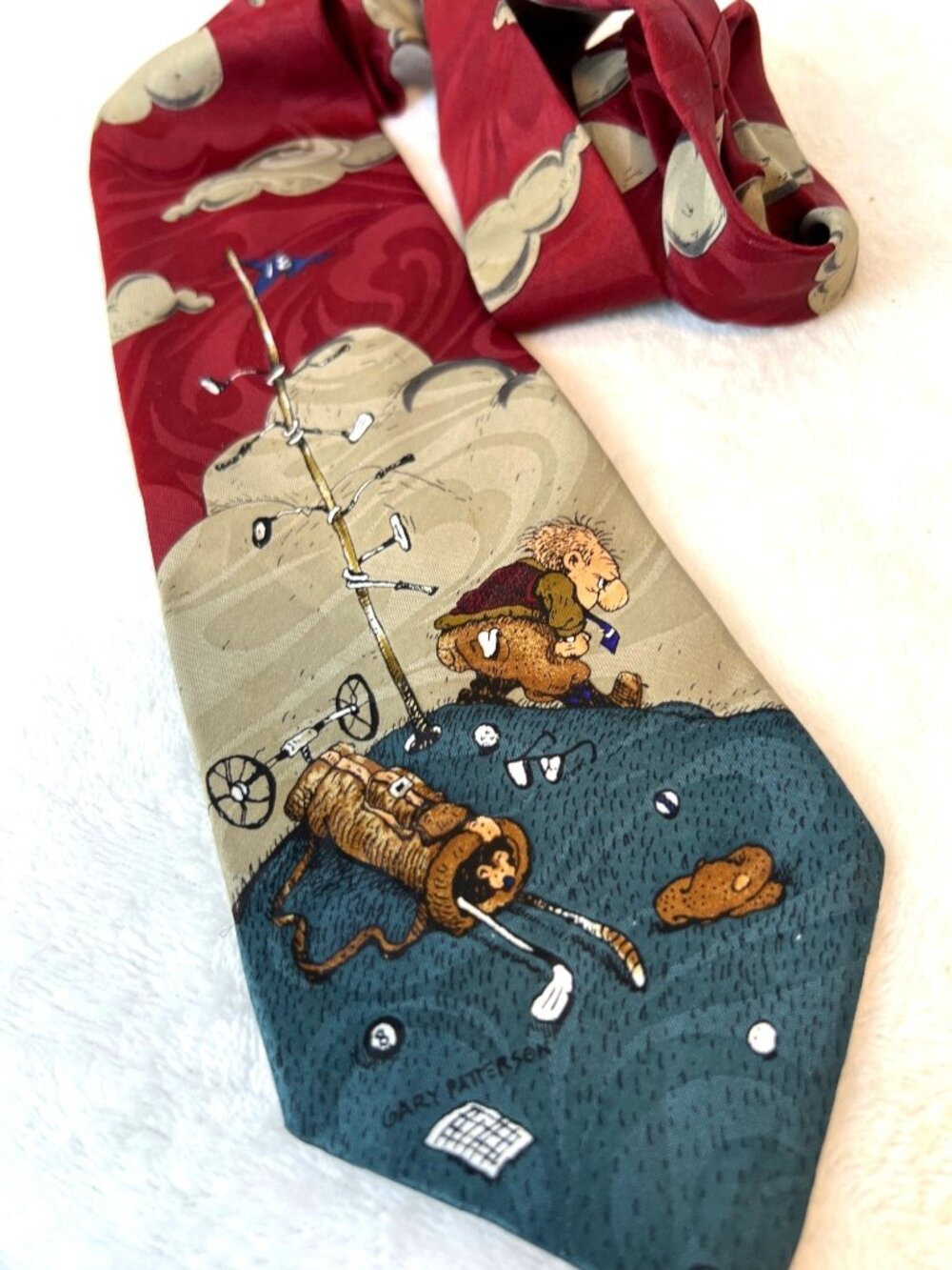 Balancine Hot Cakes Tie Necktie Gary Patterson Golf Novelty Funny Bad Golfer